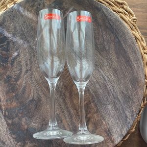 2 Spiegelau Champagne flutes clear crystal glass slim skinny narrow stemware NEW